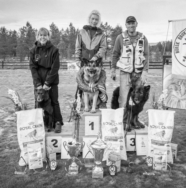 Vinnere 2016 Nr. 1. Oddveig Moen m/arien`s Bas, Jetta Hundeklubb/NRH, tot.1381,25p. Nr.2. Hilde Nordli m/ Greiaskogens Ayzo, Flateby Hundeklubb, tot. 1273, 5 p. Nr. 3.