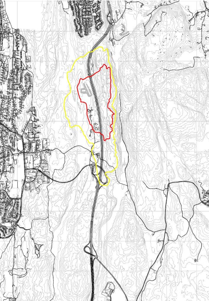 Figur 6-14 Maksimalstøy, LAFmax fra beredskapssenterets skytebaner (venstre) og ekvivalentnivå, Lden, fra beredskapssenterets skytebaner og bruk av eksplosiver (høyre).