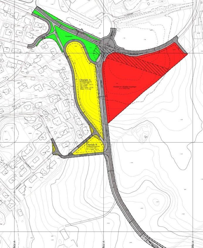 De berørte områdene er regulert til område for offentlige bygninger og annen veggrunn/bybane. Bestemmelsene i planen setter følgende krav i henhold til kollektivtrafikk/bybane: Figur 14 Plan 0352 2.