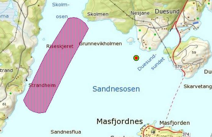 Fiskeriinteresser I Fiskeridirektoratet sin database er heile området i Masfjorden avmerka som «gyteområde for torsk».