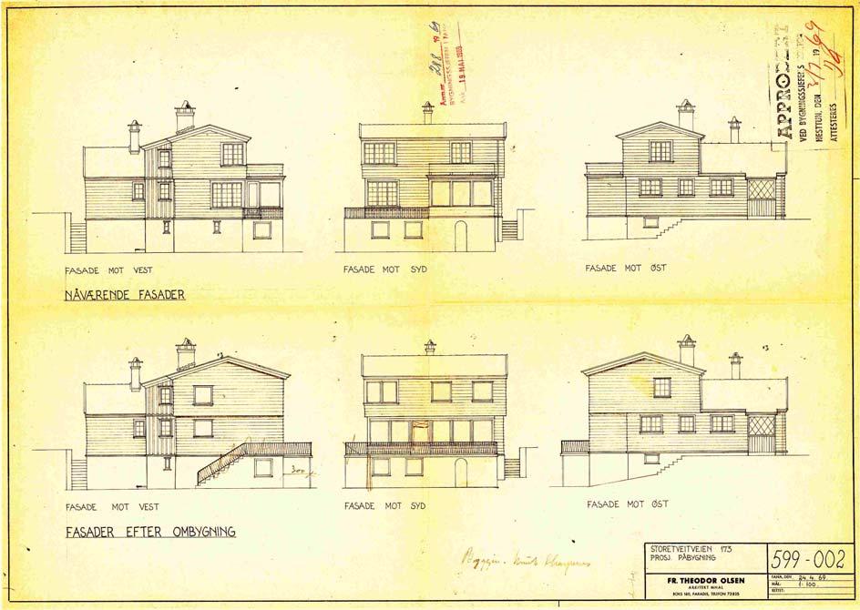 1969; utvidelse av 1. og 2. etasje.
