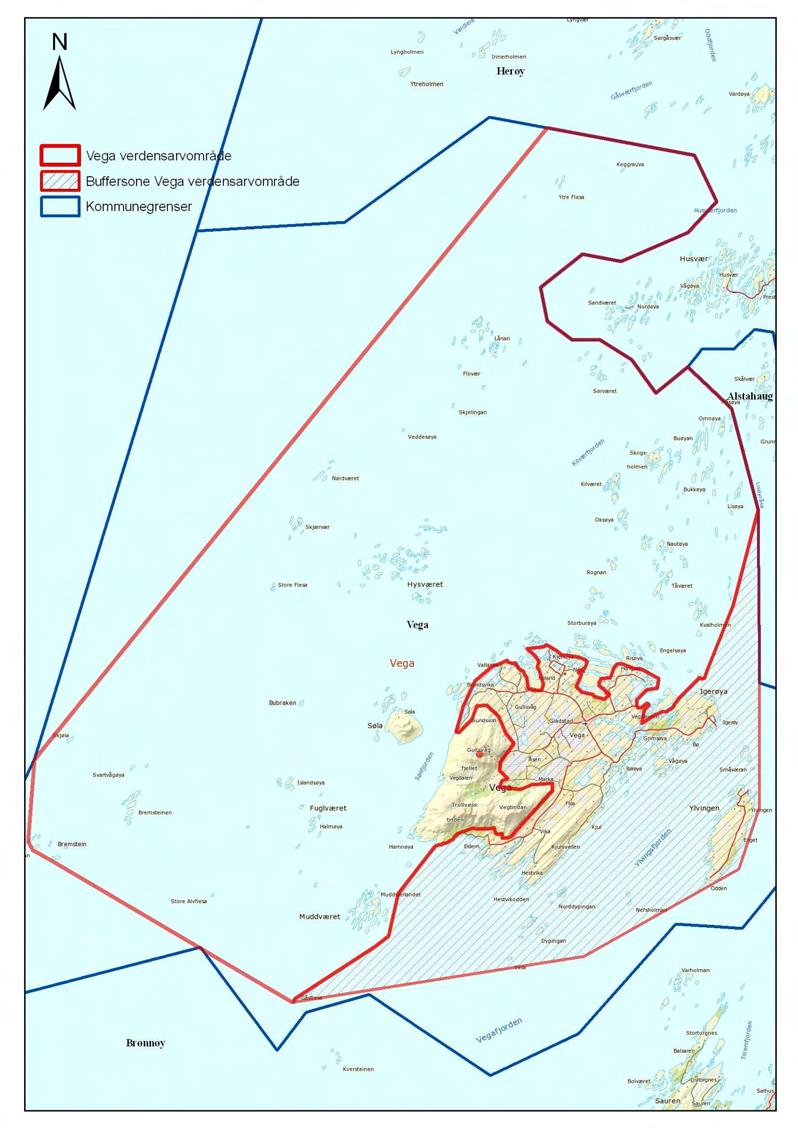 Vegaøyan som verdensarvområde, vil ikke ha noen innvirkning i forhold til utvalget av kulturminner til kulturminneplan for Sør-Helgeland.