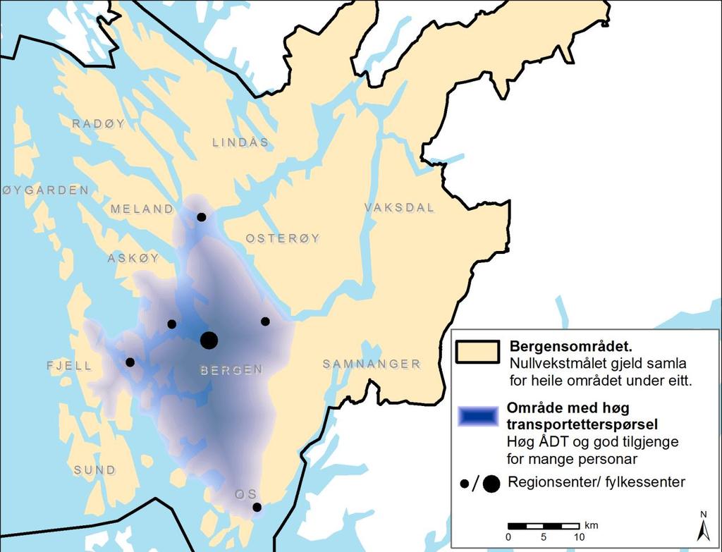 Regional areal- og transportplan for Bergensområdet Vedlegg til Fylkestinget Juni 2017 42 4.3.
