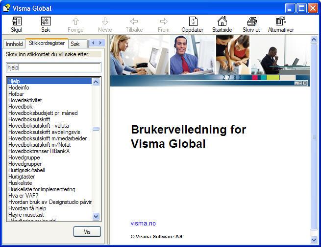 STIKKORD-REGISTER I HJELPEVINDUET Bruk av Stikkord Stikkord er pre-definerte ord som inneholder en kobling til en eller flere sider.