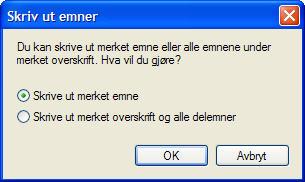 SKRIVE UT HJELPEN Du kan enkelt skrive ut en eller flere sider fra den elektroniske håndboken. Når du vil skrive ut, klikker du på Skriv ut-knappen.