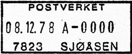1969 SJØÅSEN Innsendt?? 7823 Registrert brukt fra 13-6-70 HLO til 29-2-96 VG Stempel nr.