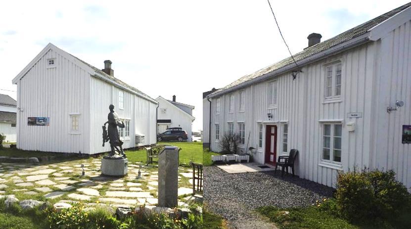 Huset er et av de flotteste byggene på Veiholmen og er et typisk langhus fra kysten av Midt-Norge.