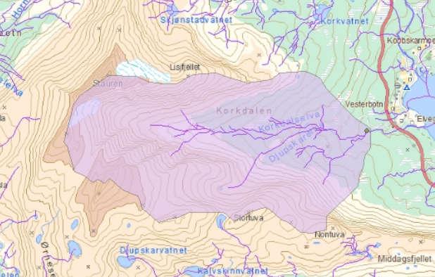 2. Dersom nedbørsfeltet til punkt 9 er bare 9,3 km 2 så vil 200-årsflom beregnes med