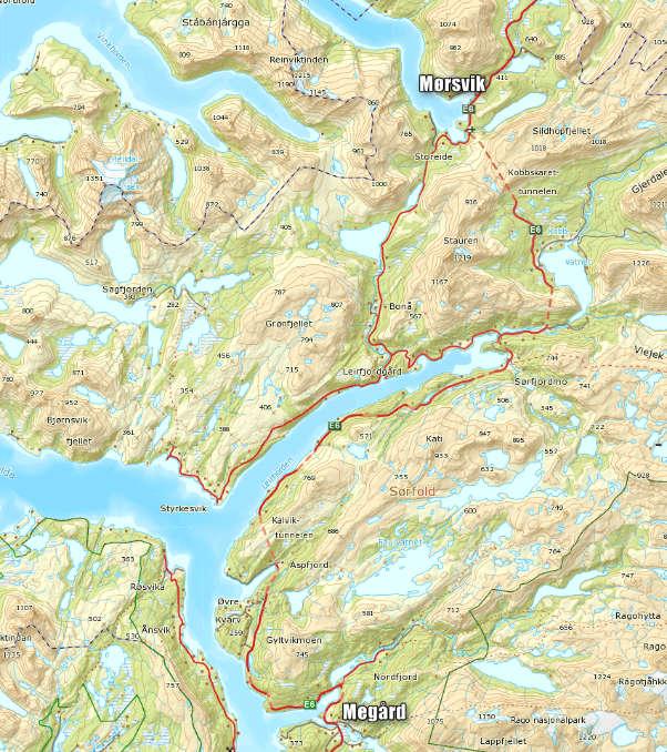 1 INNLEDNING EFLA rådgivende ingeniører er av Statens vegvesen Region Nord tildelt oppdraget med å beregne 200- års flom med tilhørende vannlinje i forbindelse med ny E6 mellom Megården og