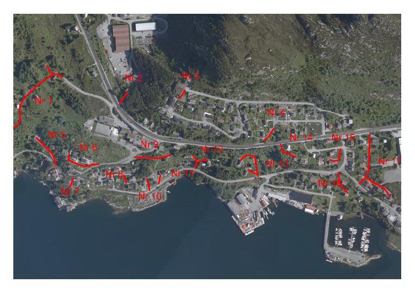 Sted: Tennebø - Okshola Vei nr Lengde meter Oppfyller krav til kommunal Vei nr Lengde meter Oppfyller krav til kommunal 1 280 nei 13 112 nei 2 42
