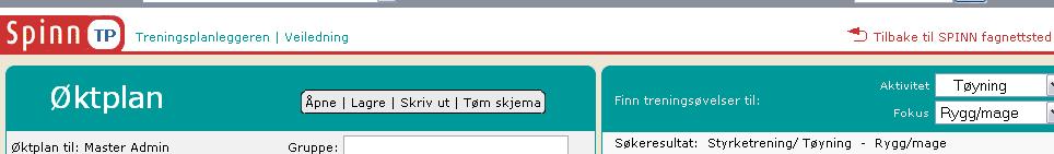 9. Skriv ut øktplan Ønsker du å skrive ut øktplanen på papir, velger du Skriv ut i toppmenyen i øktplanen.