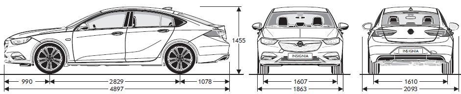 Tekniske spesifikasjoner, 5-dørs, Dimensjoner (i mm) Akselavstand 2 829 Lengde 4 897 Overheng foran 990 Overheng bak 1 078 Sporvidde, foran 1 607 Sporvidde, bak 1 610 Bredde uten sidespeil 1 863