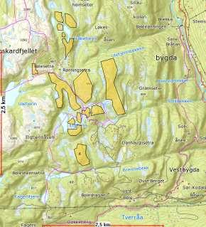 OMRÅDE: Vestbygda H4 - Vestbygda Gbnr 174/4 Innspill: 3 og 44 Dagens formål: LNF Foreslått formål: Fritidsbebyggelse Arealstørrelse: 50 daa Moh.