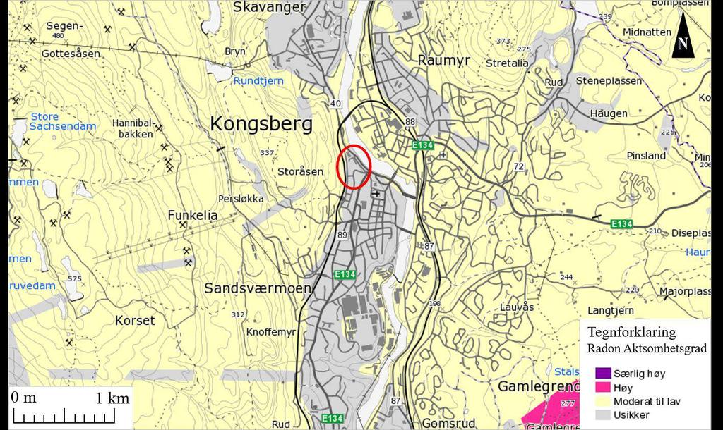 Nye Vestsiden Ungdomsskole 16680_GEO-N-001 Ifølge TEK10 skal bygning prosjekteres og utføres med radonforebyggende tiltak slik at innstrømming av radon fra grunn begrenses.