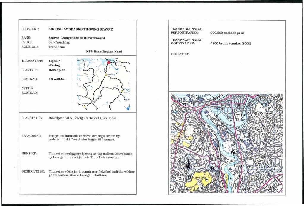 TILTAKSTIPE: PLANTYPE: NYTTE/ SIKRING AV SØNDRE TILSVING STAVNE Stavne-Leangenbanen (Dovrebanen) Sør-Trøndelag Trondheim Signal/ sikring 10 mill.kr.... ~r\y : :t:: ': :/ :r(~t~. _~:, t;... S... r /j ~!