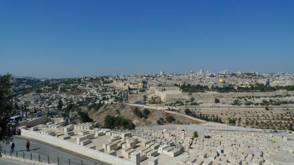 palasskompleks i omfang tilsvarende 35 fotballbaner (7000x35 m2). Turen opp dit setter spor! Overnatting i Betlehem på Manger Square Hotel. Jerusalem sett fra Oljeberget Dag 8 Fredag 13. oktober.