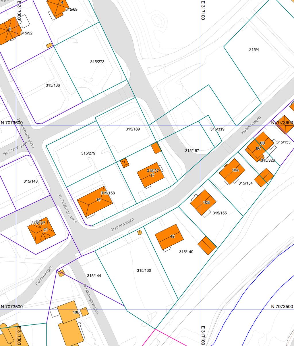 Grunnkart Levanger kommune Eiendom: 315/17 Adresse: Halsanvegen 17 Dato: 21.03.2017 Målestokk: 1:1000 UTM-33 Eiendomsgr. nøyaktig Eiendomsgr.