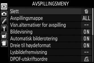 Bruke menyene Berøringsskjermen kan brukes til følgende menyhandlinger (0 84). Rulle Skyv opp eller ned for å rulle. Velge en meny Trykk på et menyikon for å velge en meny.