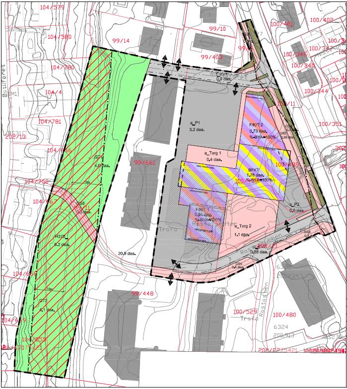 Rasta senter Trafikkanalyse Side 22 Bilparkering foreslås både utendørs og i parkeringskjeller.