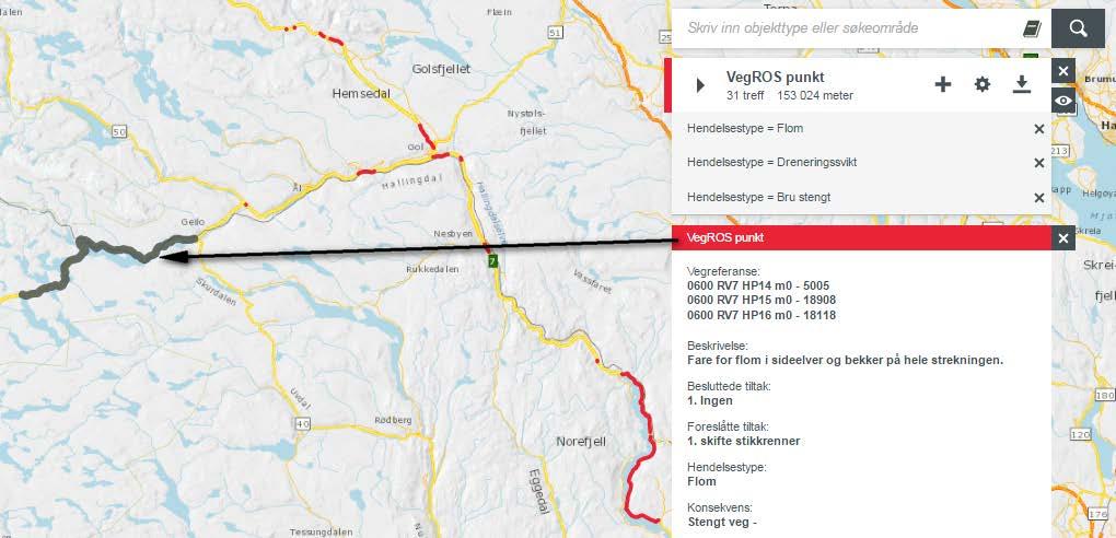 VegROS eksempler på bruk (1) Eksemplet viser et utvalg