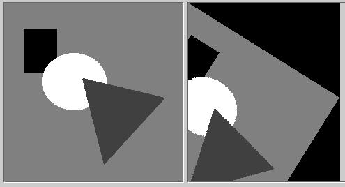 orlengs-mappng aklengs-mappng or all '' do g'' a cos θ a -sn θ b sn θ b cos θ or all do rounda +a roundb +b nsde g g end Eksempel: Enkel rotason ved transormen: ltter de possonstransormerte