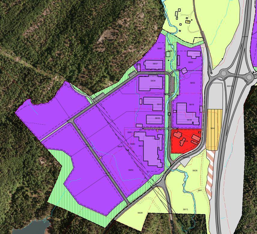 Risør Næringspark Moland Vest Ferdig regulert 2002 / 03 Gjenværende areal 170 da brutto