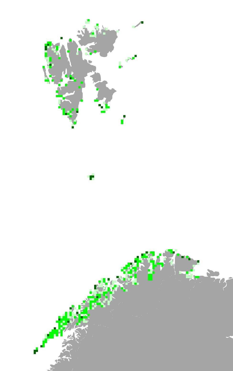 a) b) c) d) Figur 3. Alle identifiserte SVO i a) vår-, b) sommer-, c)høst og d) vintersesongen.