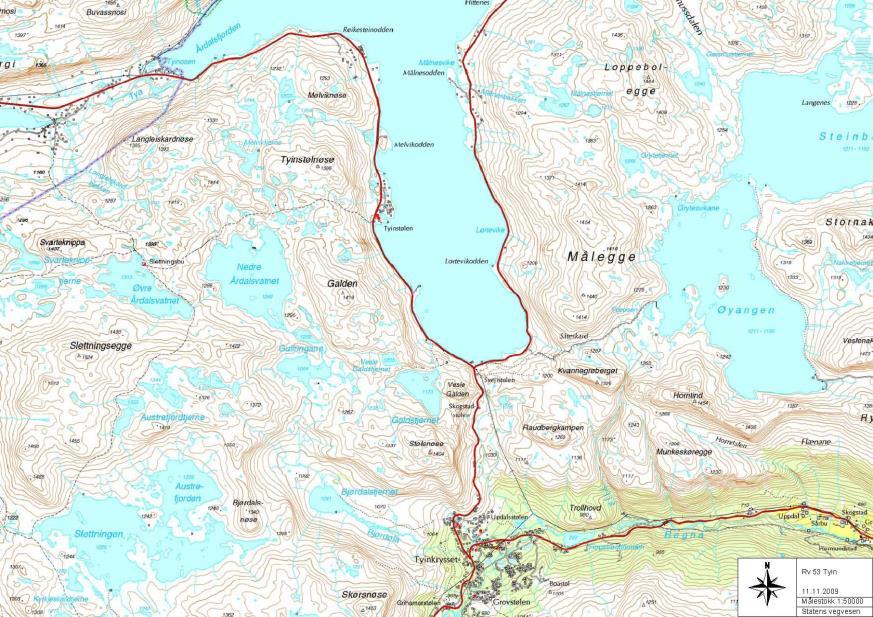 Lokale varsel lokale tiltak Fv 53 Tyin-Årdal Sesongen 2016/2017 daglege skredvarsel Delt inn i to område Ulike forhold