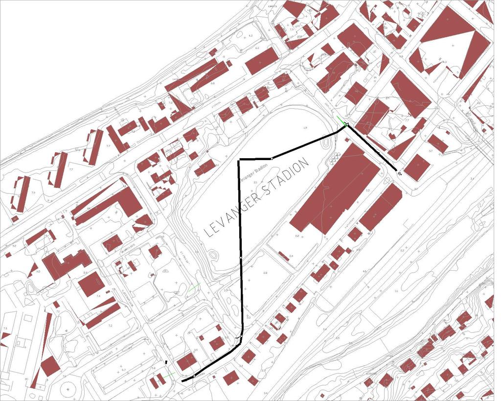 Levanger kommune OVERVANNSLEDNINGER LEVANGER STADION ANBUDSGRUNNLAG Del B Teknisk beskrivelse Utarbeidet av: RG-prosjekt AS