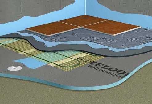 Ved montering på gulv må underlaget være stabilt. Ved bruk av Norfloor Våtromsplate på gulv i våtrom må det monteres overliggende damptett membran. EL.