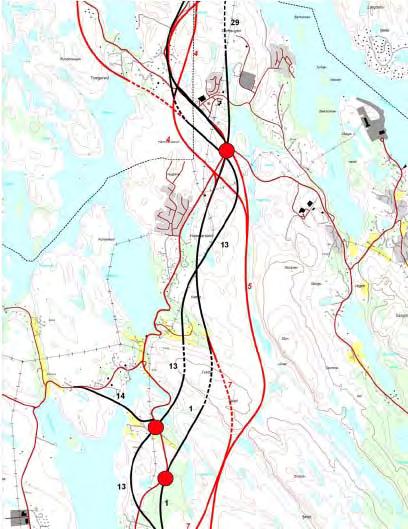 Parsell Skogsskiftet - Eide Ulike løysingar for ny 2-felts veg mellom Skogsskiftet og Eide.