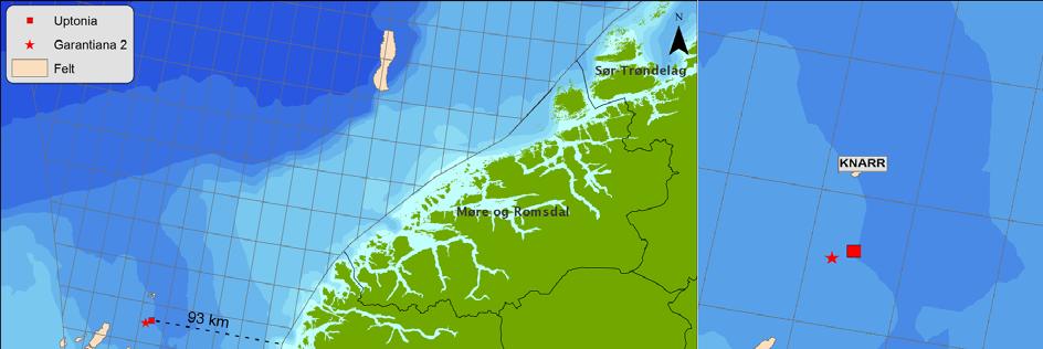 1. Feltets status 1.1. Generelt 1.1.1. Uptonia Brønnen 34/6-4 Uptonia i utvinningstillatelse PL 554 ligger i blokk 34/6 i den nordlige delen av Nordsjøen.