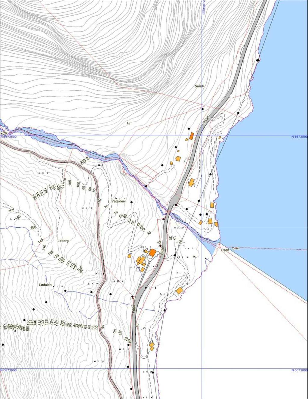 Tegn.nr.: Dato: B-18120 15.02.13 Kontr.: SYMBOL 1:5000 ODDA ENERGI AS 22 kv-ledning Furnes - Kvitnadalen Trasekart bl. 1 TEGNFORKLARING REJ/rj Ny kabel.