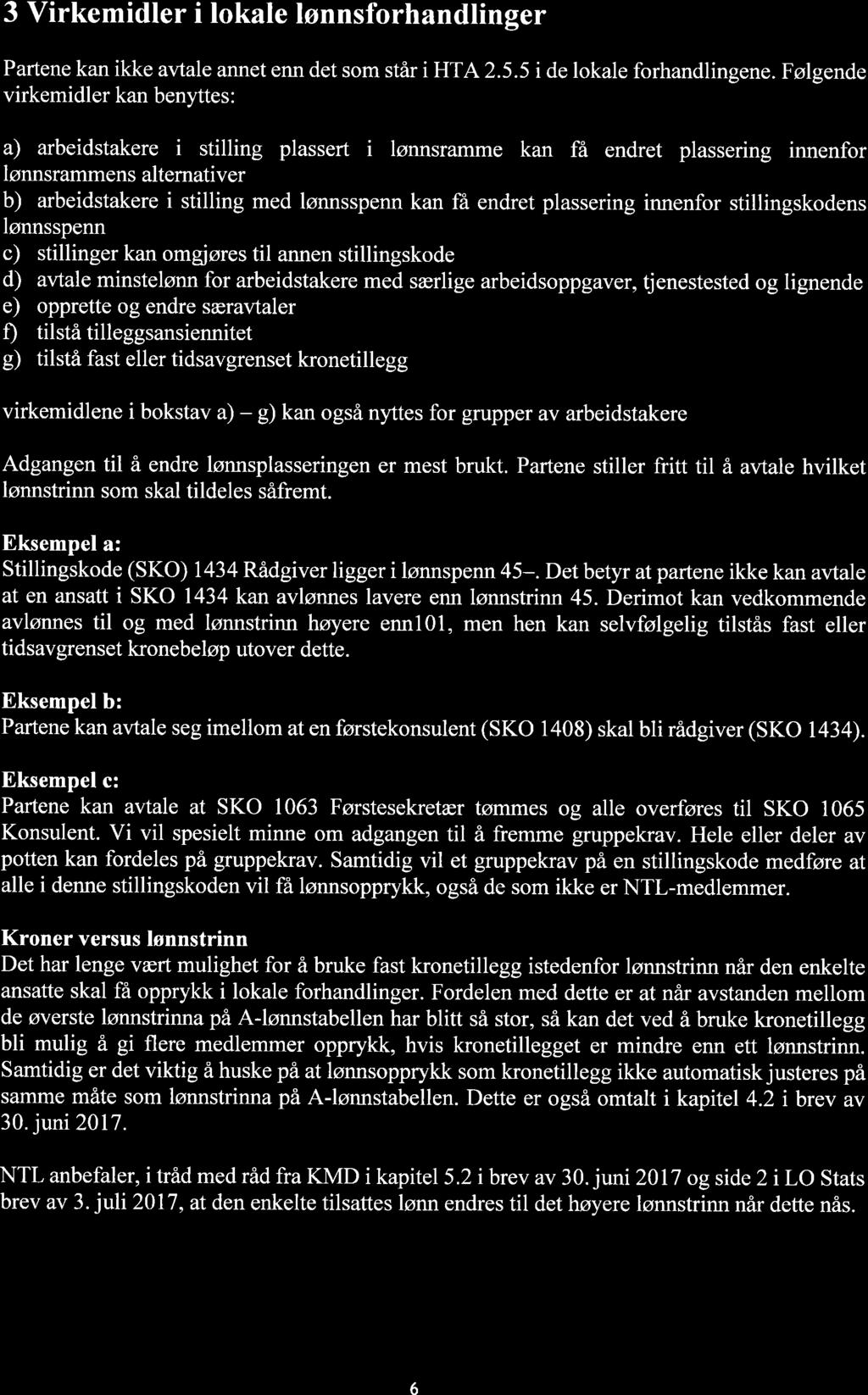 3 Virkemidler i lokle lønnsforhndlinger Prtene kn ikke vtle nnet enn det som står i HTA 2.5.5 ide lokle forhndlingene.