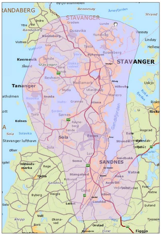 - Kommuner med mer enn 100000 innbyggere, hvorav minst to tredjedeler er sammenhengende tettstedsbebyggelse.