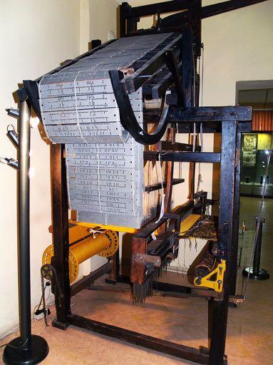 0 via Commons - https:// commons.wikimedia.org/ wiki/file:hand-drivenjacquard-loom.