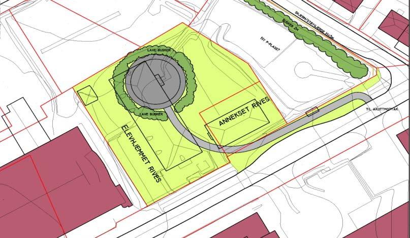 Alternativ 1 Rive to bygg (Elevhjemmet og Annekset) og etablere helikopterplass på bakken Investeringen er anslått til ca 6,6 MNOK (Indeks 04/2009) foruten kjøp av eiendommen.