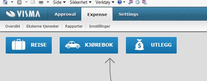 Visma Expence Utfylling av Reiserekning Under fana Expense kan gå rett på utlegg dersom det er kun gjeld refusjon av utlegg, eller rett