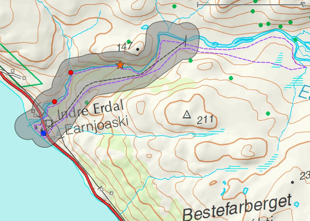 Ecofact rapport 133 Side 5 Figur 2. Kart som viser utbyggingsplanene.