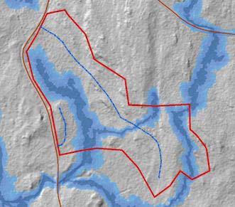 7. Vedlegg Markfuktighetsanalyse Basert på laserdata er det mulig å gjøre en markfuktighetsanalyse for eiendommen. Resultatet presenteres på kart, som illustrert over.