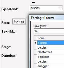 skårene fra hverandre, fyller man ut 2 i antall og 130 i antall fragmenter. Feltet må fylles ut med et tall. 1.5.8. Form og forslag til form Form og forslag til form.