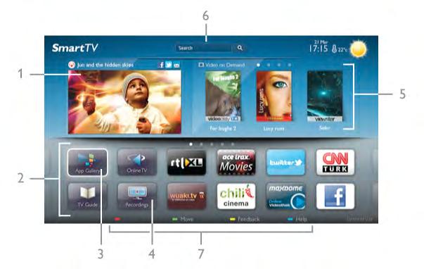 Smart TV-startside Startsiden for Smart TV er din portal til Internett.