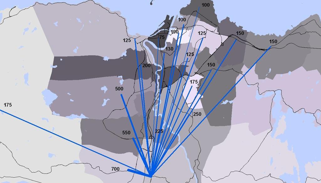 Rapport v 11 22 Figur 12: Antall personer med arbeidsplass på Tiller fra ulike bydeler i Trondheim kommune. Det er også sett nærmere på arbeidsreiser til bedrifter som ligger langs Omkjøringsvegen.