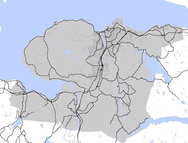 Rapport v 11 7 Melhus kommune sør for sentrum og Skaun kommune avgrenset ved Børsa i vest. Det aktuelle området ligger innenfor en radius på ca 20 km regnet fra Trondheim sentrum.