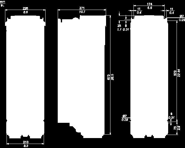 Clearances X1 X2 X3 100 mm (3.94 in.) 100 mm (3.94 in.) 10 mm (0.39 in.