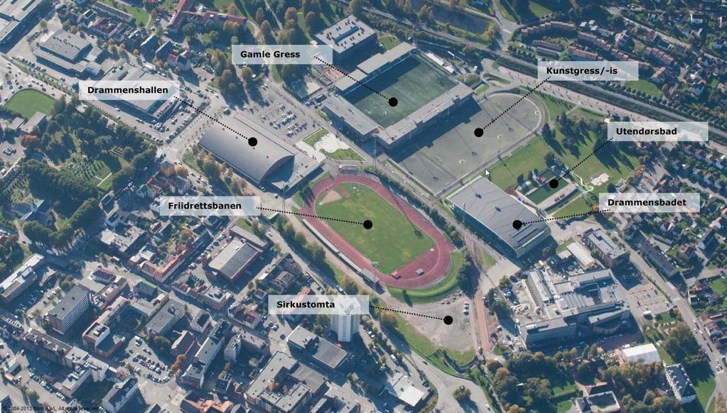 7 (22) 3. DAGENS SITUASJON 3.1 Planområdets beliggenhet Planområdet ligger svært sentralt i Drammen, sørvest for Bjørnstjerne Bjørnsons gate som inngår i sentrumsringen i Drammen.