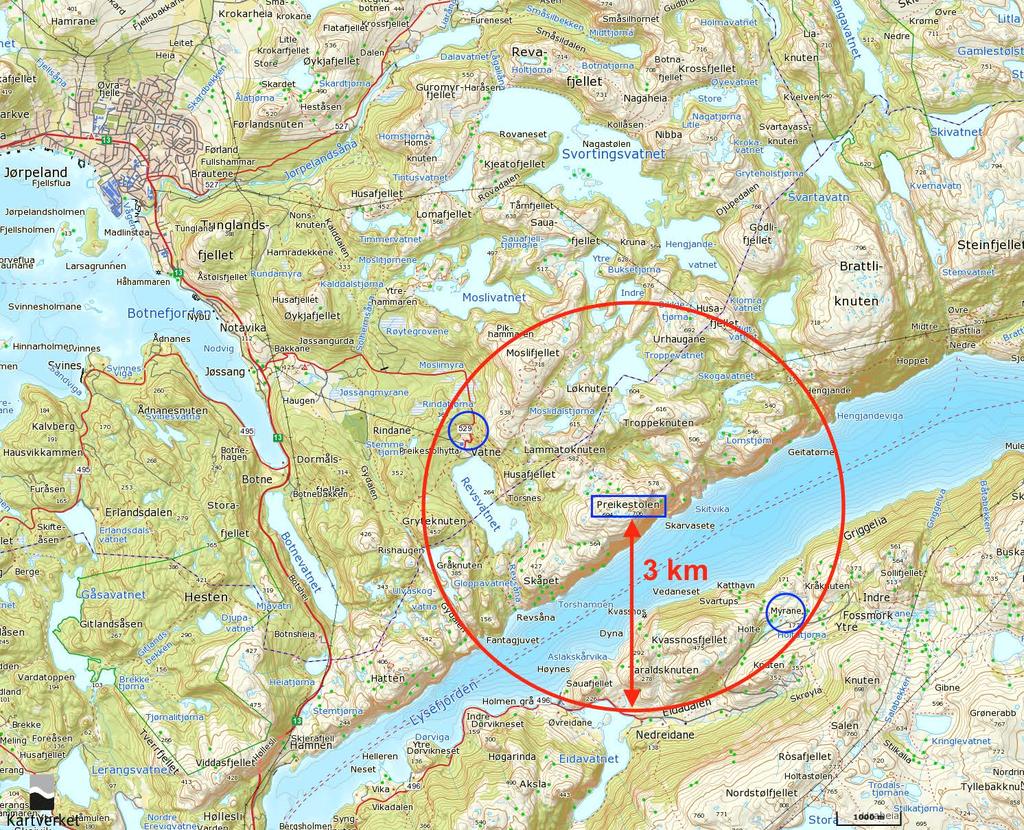 Luftfartstilsynet 6 av 6 Vedlegg 2 Kart over restriksjonsområdene.