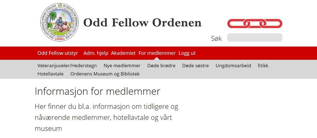 Her er valgt For medlemmer. på den røde linjen.