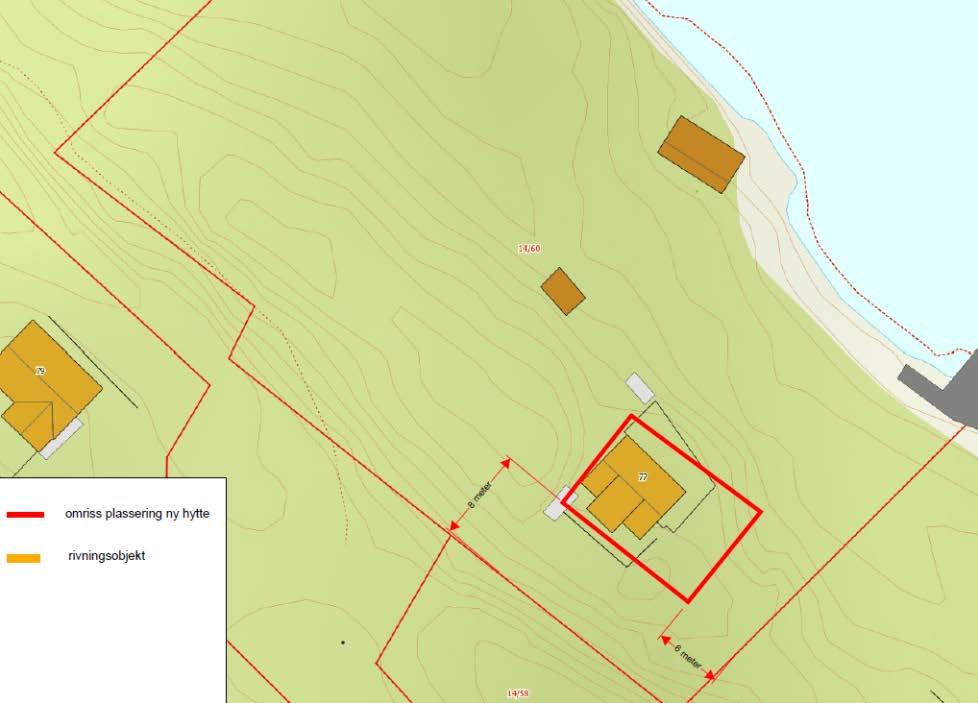 Plassering Plassering av tiltaket er vist i situasjonsplan datert 30.05.16. Situasjonsplan Situasjonsplanen viser at ny fritidsbustad vert plassert omtrent same stad som eksisterande fritidsbustad.