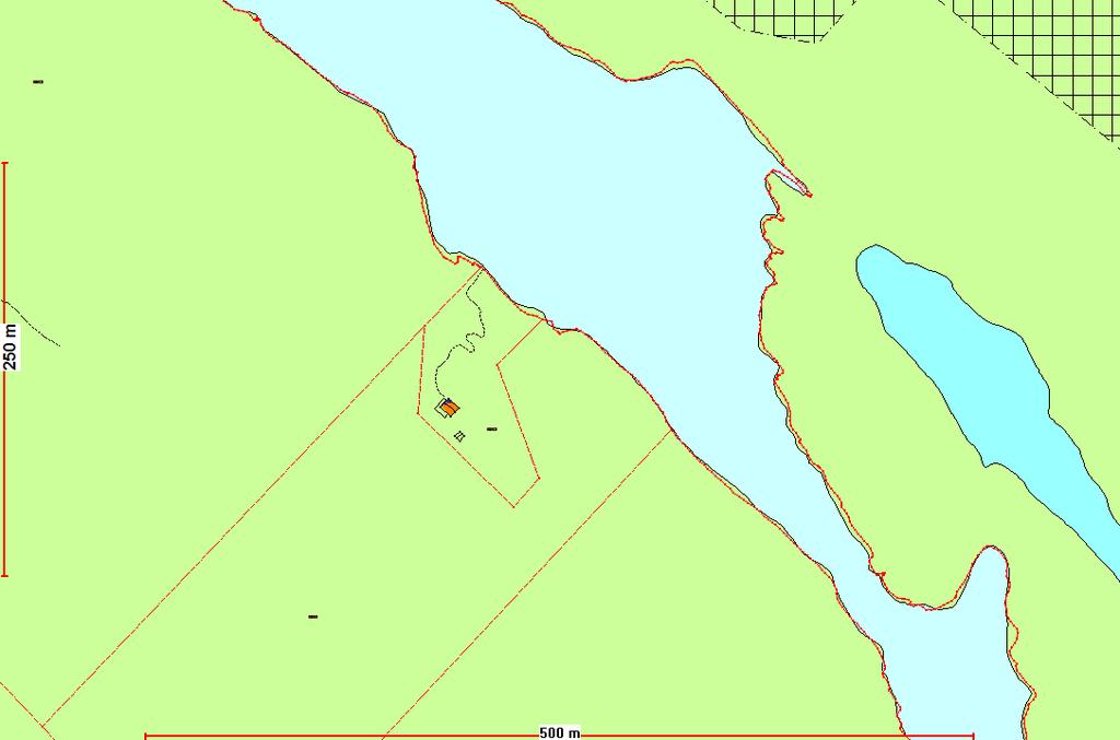 Utsnitt frå kommuneplan for Radøy kommune 2011-23 Eigedomen ligg innafor 100-meters byggeforbodssone mot sjø. Avstand frå eksisterande fritidsbustad til strandlina er ca. 73 meter.